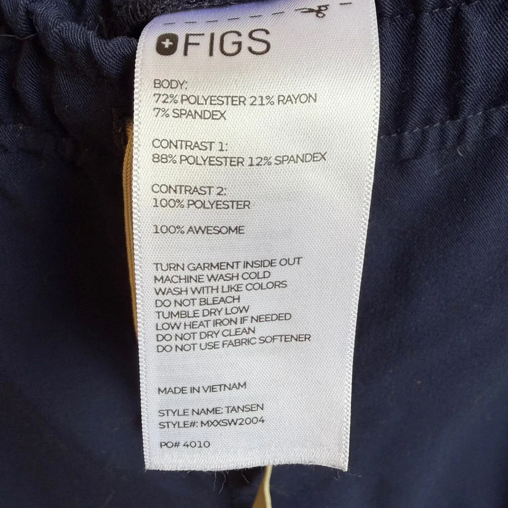 FIGS Tansen Jogger Scrub Pants Men's‎ Small Navy Blue Drawstring Cuffs MXXSW2004